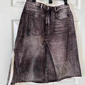 TORY BURCH Overprinted Deconstructed Denim Skirt (NWT)